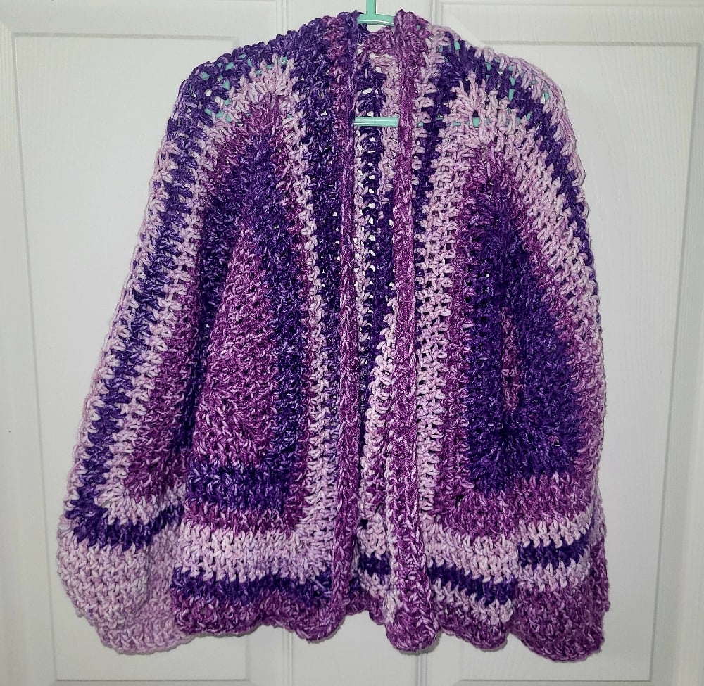 Image of Purple Ombre Kids Cardigan size 6
