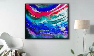 Image of Equinox Original Abstract Canvas Art Painting 24x36 Framed