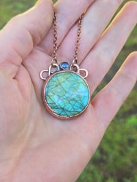 Image 3 of Electroformed labradorite and kyanite necklace 02
