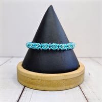 Image 4 of Diamond Back Aqua Bohemica Rhinestone + Beaded Stretch Bracelet