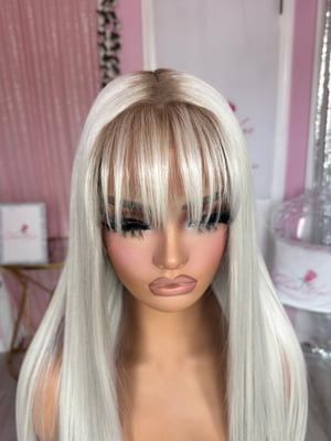 Image of icy bangs dark roots (ready to ship)