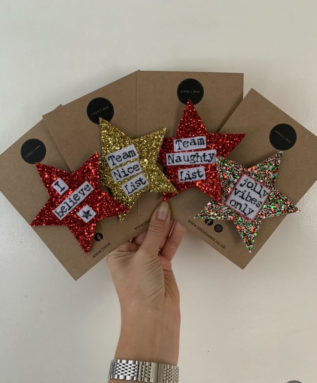 Glitter Christmas Badges