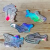 HOLOGRAPHIC SHARK STICKERS