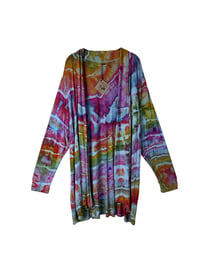 Image 2 of 3X PLUS Jersey Knit Open Cardigan in Euphoria Geode Ice Dye