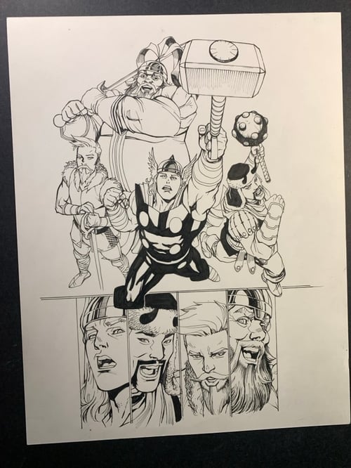 Image of CAPTAIN AMERICA x VOLSTAGG #1 pg14 UNUSED original art