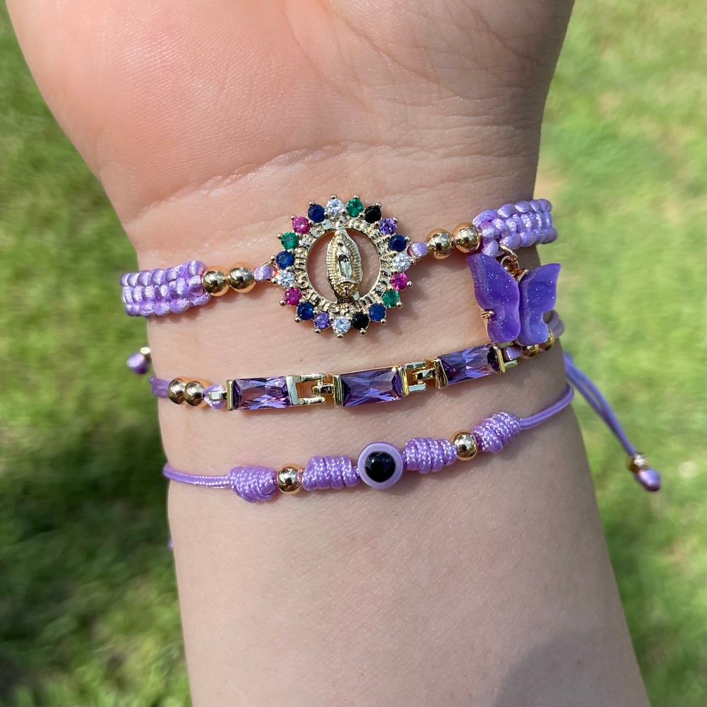 Lavander Virgencita Handmade Bracelet Set