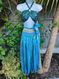 Image 3 of Milan hareem trousers with matching head scarf - turquoise upto 14 uk 