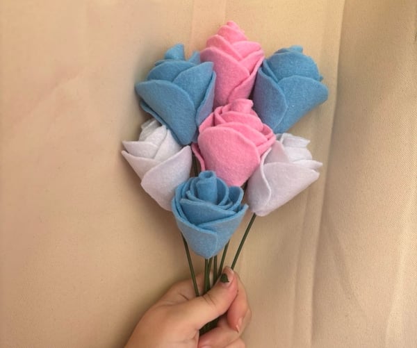 Image of Trans Felted Rose Bouquet 