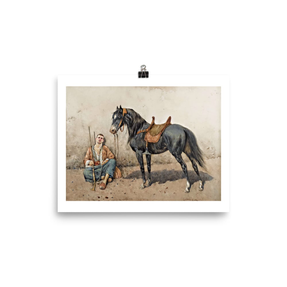 Resting Somborac and Horse (print)