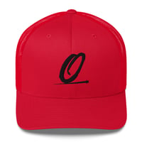 Image 4 of Olympia Logo Low Profile Trucker Cap (Black Logo)