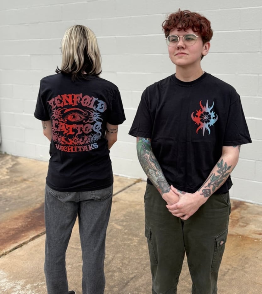 Image of Cropped Fire and Ice Tenfold Shirt