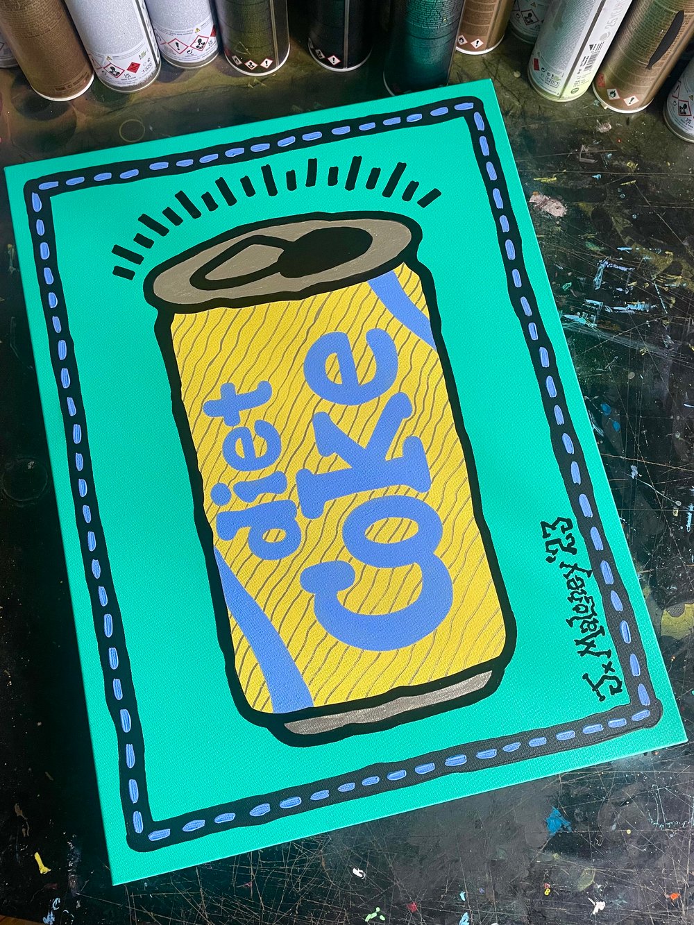 Original 1980s Diet Coke Can Paintings!