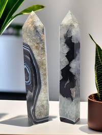 Image 1 of 2lb Black Sardonyx Agate Crystal 9" Towers - 2 Styles