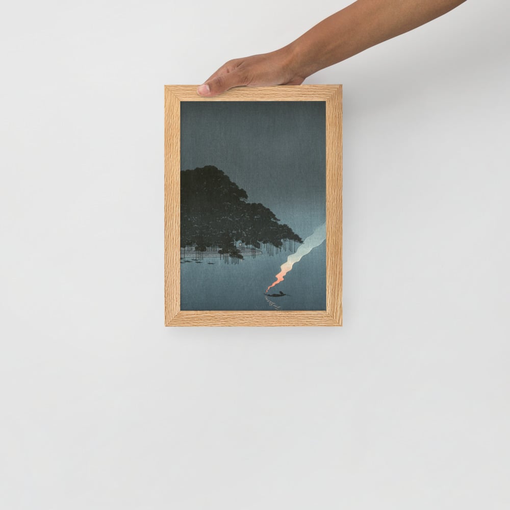 Karasaki pines at night - Framed matte paper poster