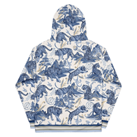 Image 2 of By TeamLUCCI™- "BLUE PORCELAIN TIGER" All Over Print Cotton Hoodie