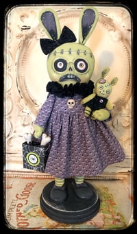 Image 1 of Bunny Rabbit Zombie Folk Art original soft sculpture Doll