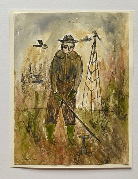 Image of A gardener - monoprint artwork