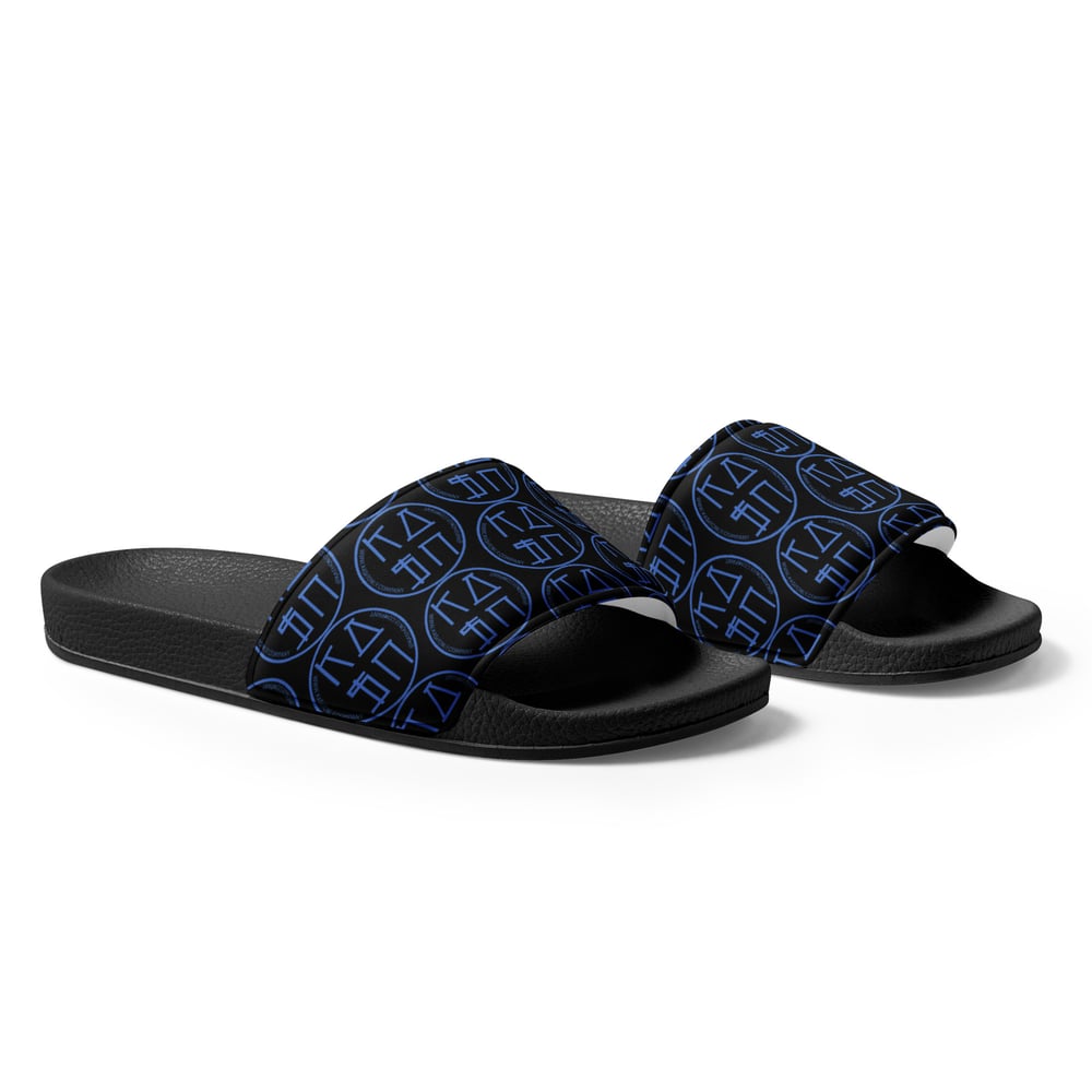 Image of KASHONLY PATTERN MEN'S SLIDES-BLACK 