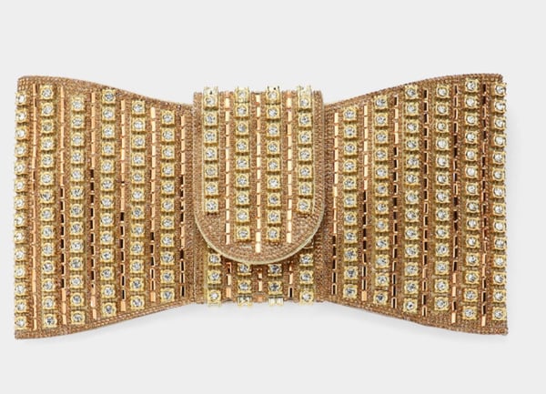 Image of Bling Studded Bow Shaped Clutch Bag / Crossbody Bag