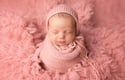 Dusty Rose Newborn Bonnet Wrap & Layer Photography Prop Set