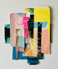 Image of Pink And Blue Layers Printed Collage Composition 