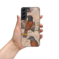 Image 3 of Antique Bookpage Sepia Illustration Colorful Birds Clear Case for Samsung®