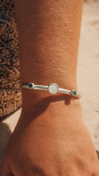 Image 1 of Sea Glass and  Operculum Cuff