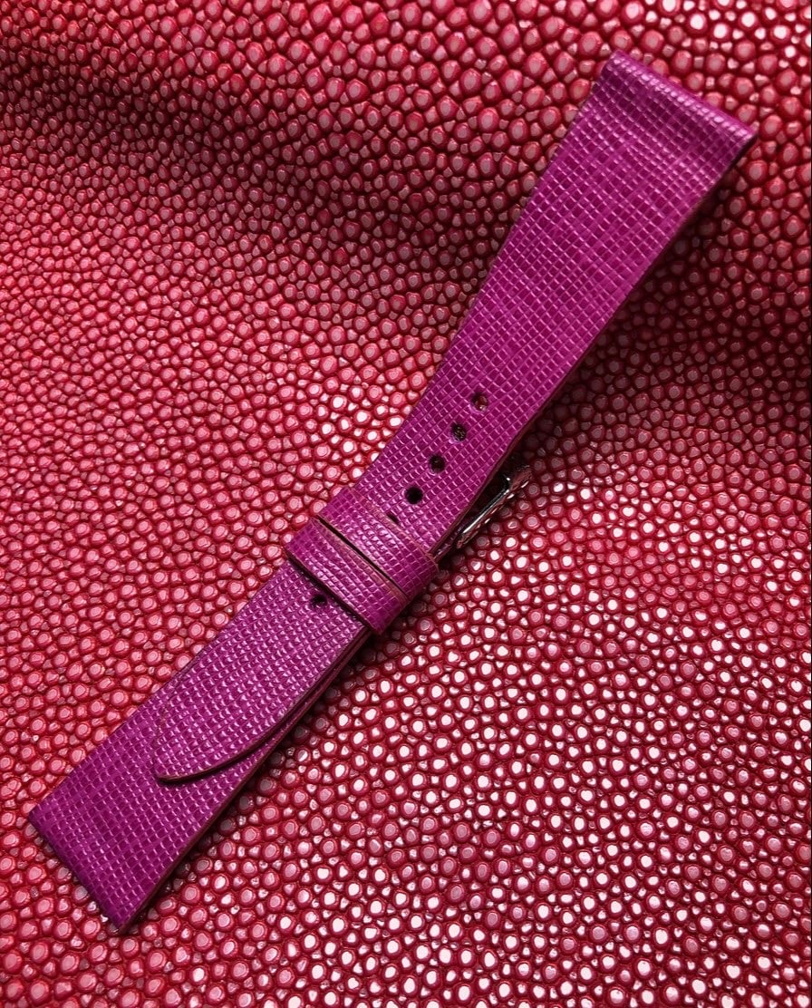 Image of Orchid Saffiano Calfskin -hourglass cut- Watch Strap