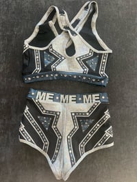 Image 3 of WWE Worn Silver & Blue Wrestling Gear