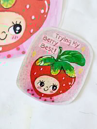 Image 3 of Strawberry bookmark and holographic sticker