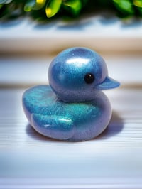 Image 2 of Set of 3 Resin Art OlllllO Ducks Ceramic Coated with Ducking Cards 'The Loch Ness'