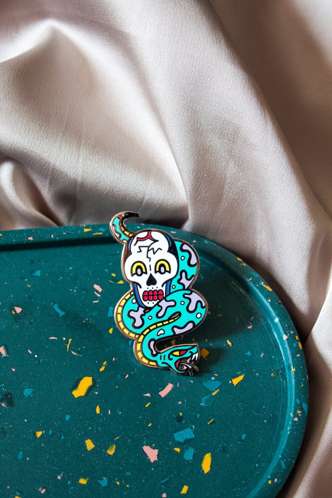 Image of Snake Skull Hard Enamel Pin