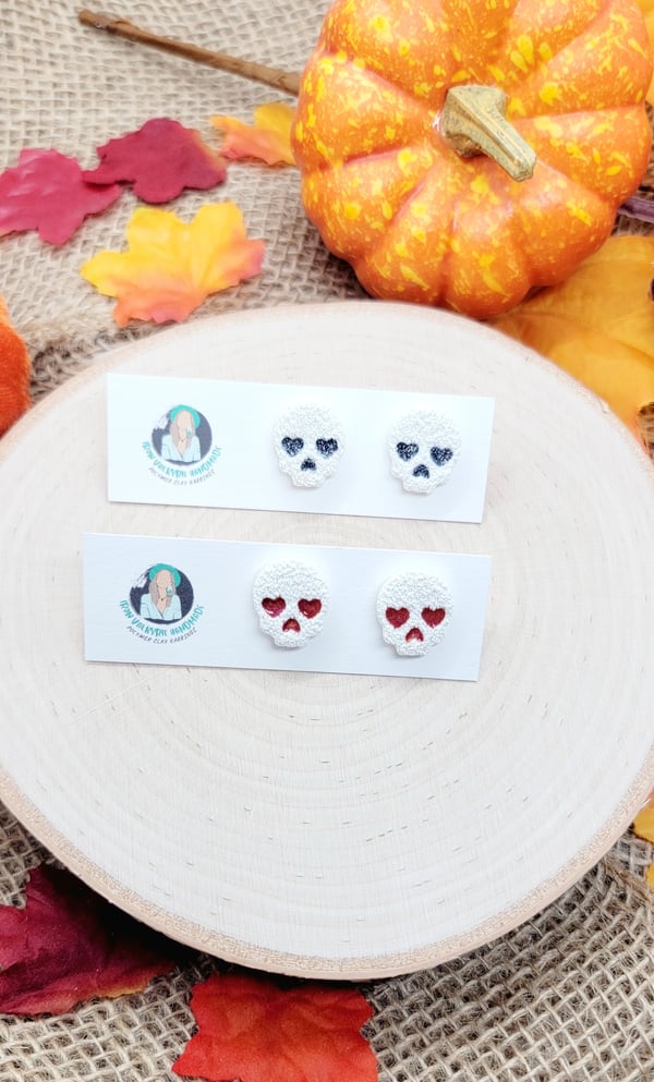 Image of Heart Eye Skull Studs