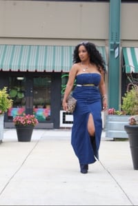 Image 1 of Tube-Denim Dress