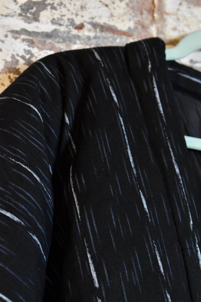 Image of Japanese Quilted Navy Kimono