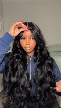 Image 2 of 30inch jet black 13*6 full lace frontal wig,