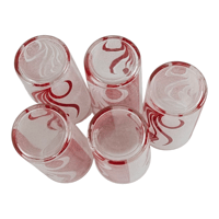 Image 5 of Hazel Atlas Textured Red And White Tulip 8 oz Glass