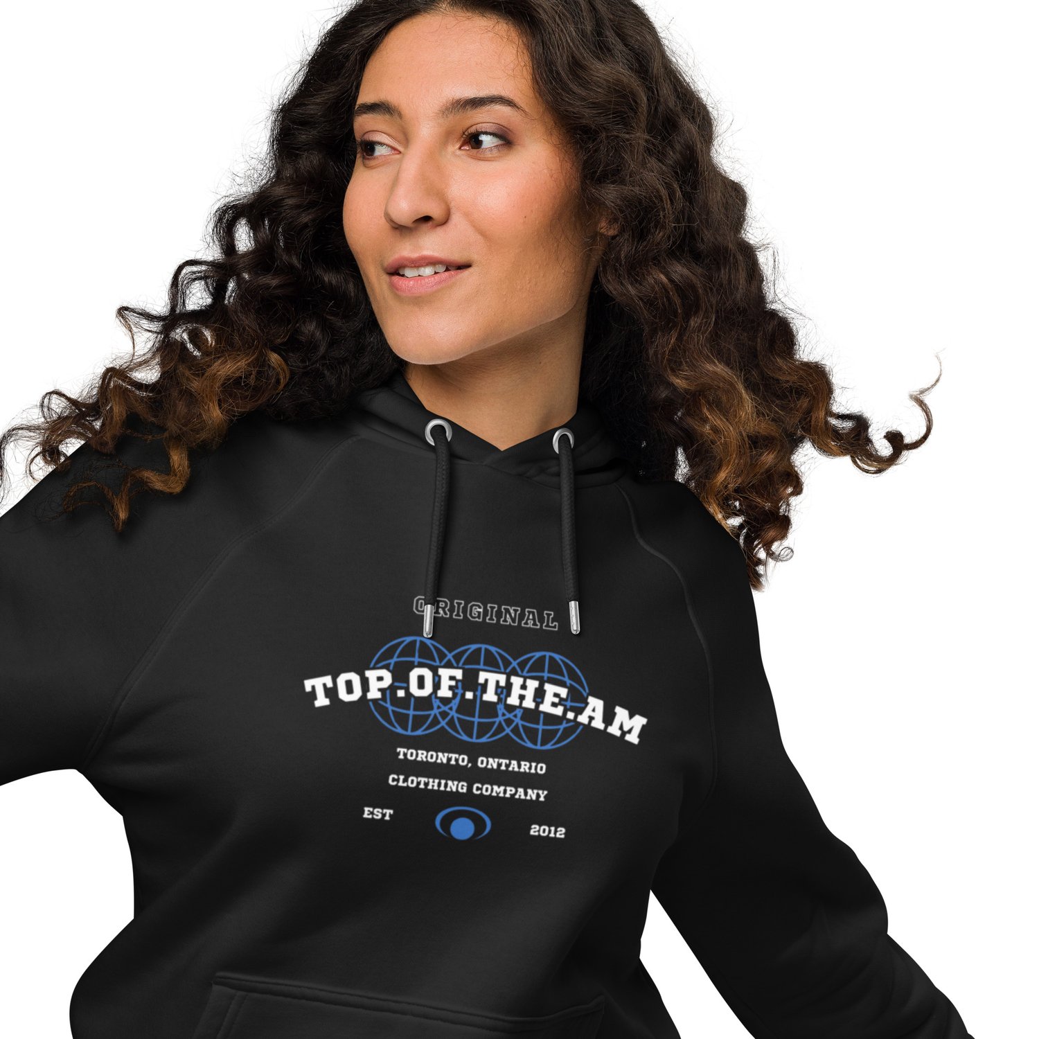 Image of ORIGINAL TOP OF THE AM - Unisex eco raglan hoodie