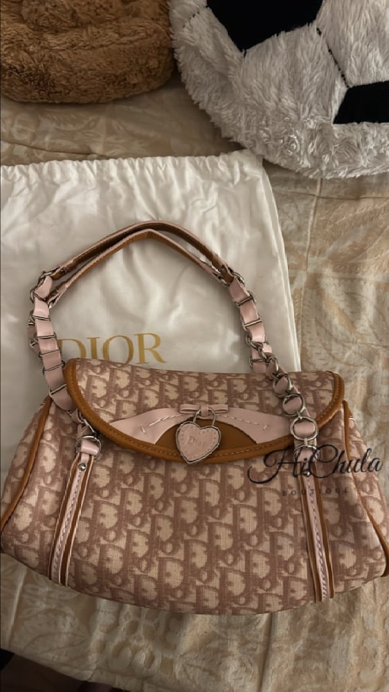 Image of Oblique Brown and Pink Vintage Bag