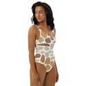 Brown Print One-Piece Swimsuit