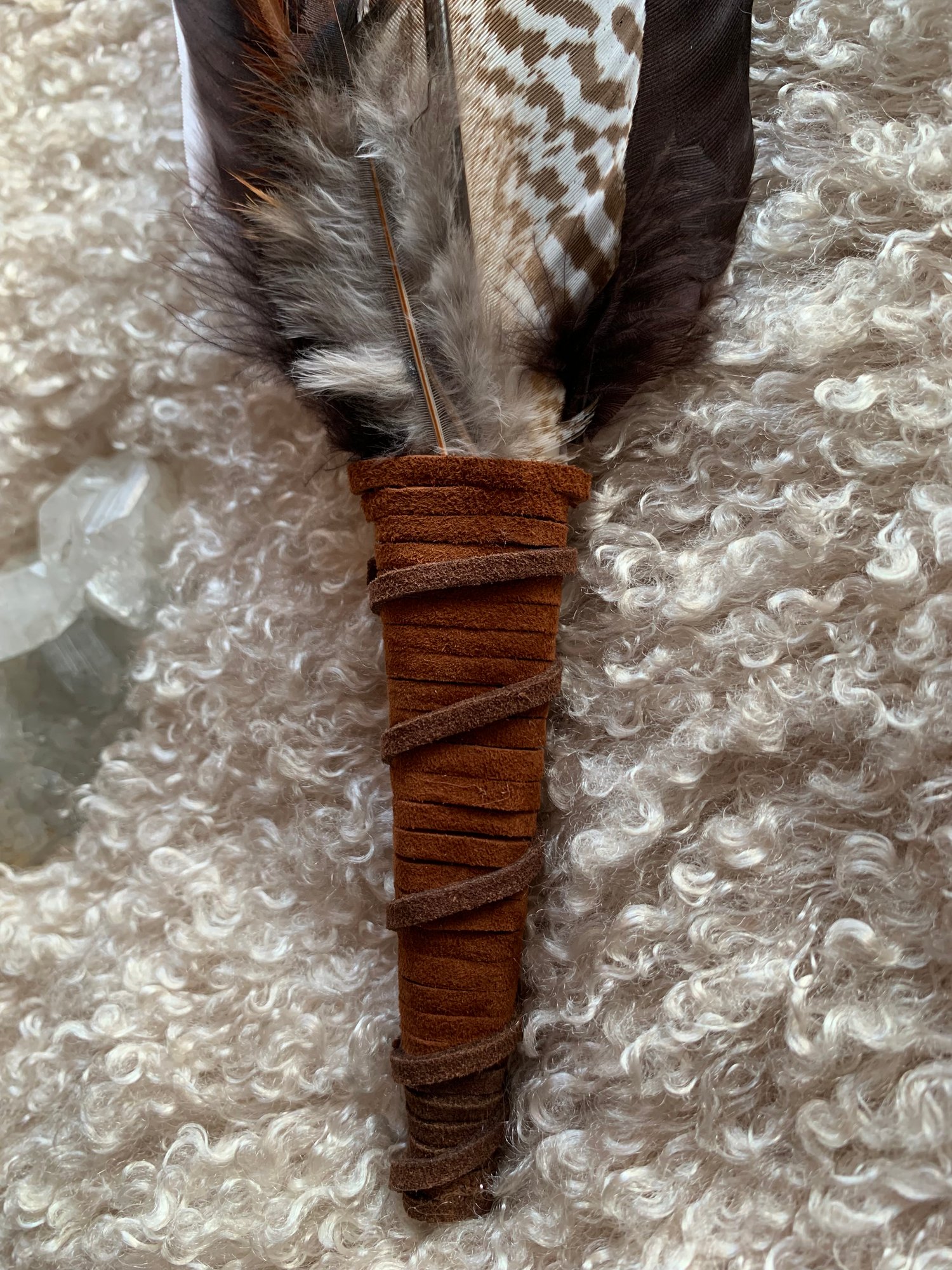 Image of Memories of earth ~ Smudge feather fan large Free US shipping 