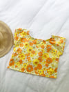 Ready Made Size 8 Retro Yellow Floral Cropped T Top with Free Postage 