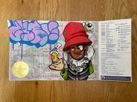 Image 1 of Limited 1 of 1 Hand Painted on Tube Map 28cm by 18cm Cheo Character and Cheo Bee Signed and Stamped