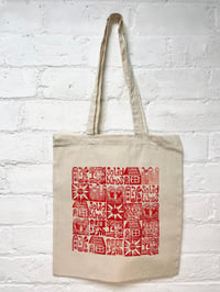 Image 1 of Hand printed cotton tote bag 