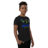 Image 4 of BOSSFITTED Neon Green and Blue Youth Short Sleeve T-Shirt