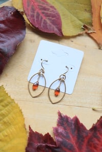 Image 2 of Citrine Brass Chained Earrings