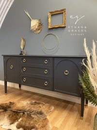Image 1 of G Plan sideboard in dark grey & gold