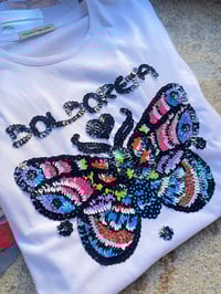 Image 2 of Camiseta bordada a man. BOLBORETA talla S corte chica. En STOCK.