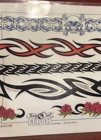 Image 1 of Vintage Tribal 1990’s Tattoo Flash Cherry Creek-  laminated