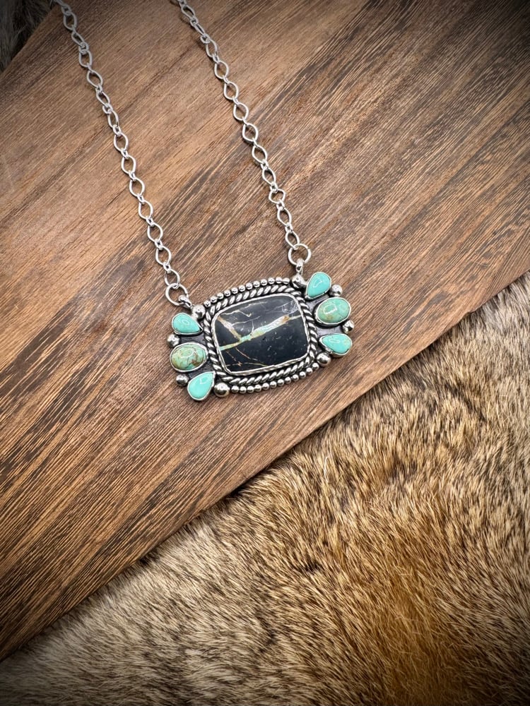 Image of Blackjack & Nevada Turquoise Necklace